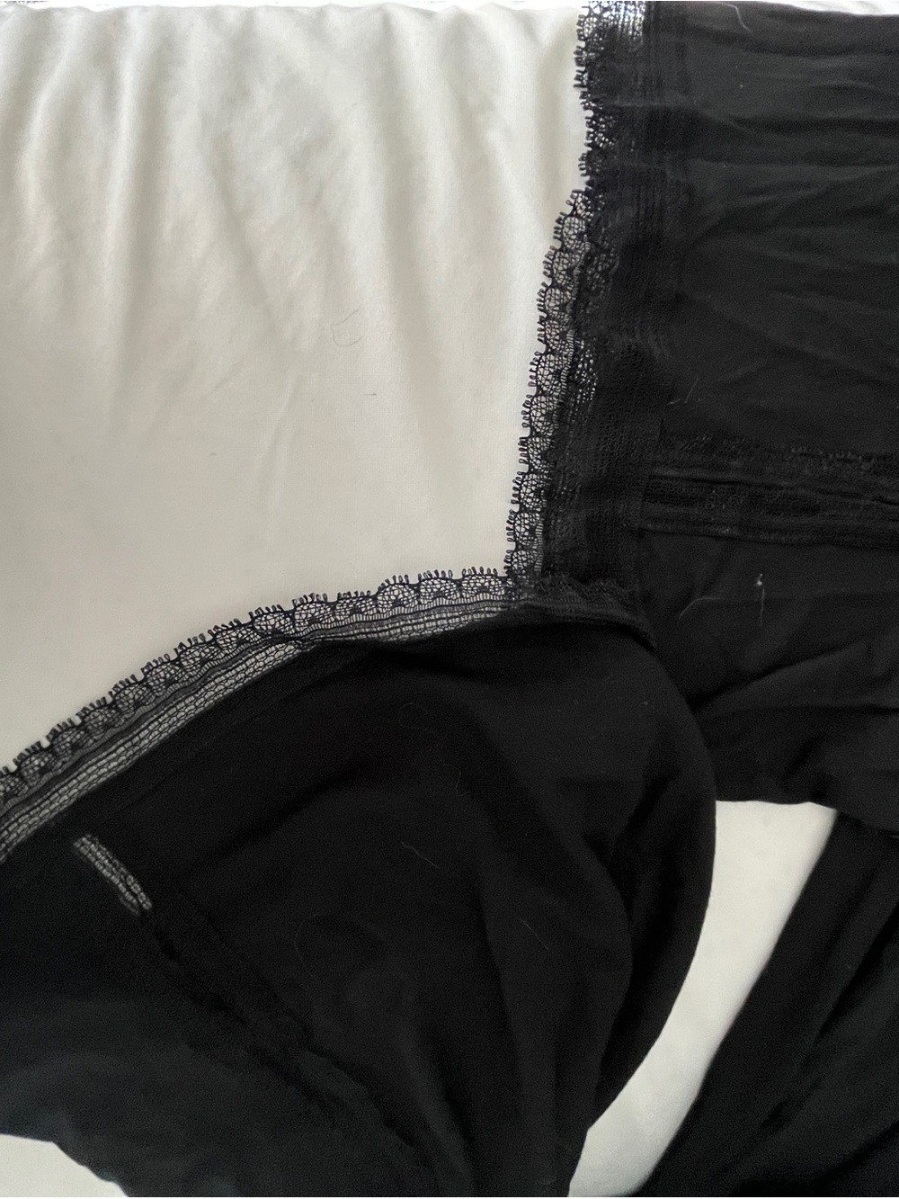 Victoria's Secret Black Long-Sleeve Pajama Set with lace detail. Size Large - Picture 5 of 5